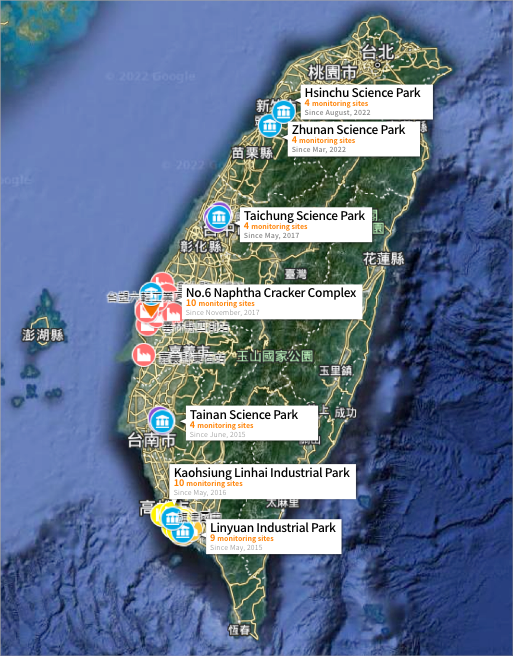 7 special industrial parks and 43 air quality monitoring stations